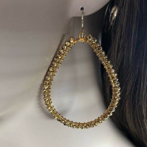 #41 - 14k Gold Filled Wire Wrapped Large Hoop Earrings - Picture 1 of 8
